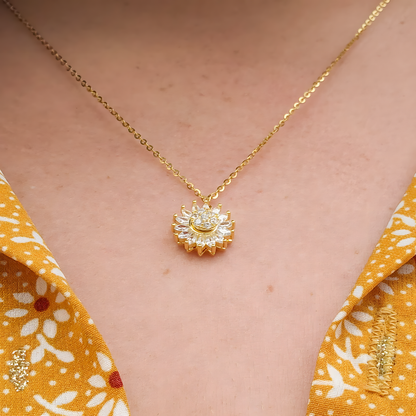 Sunflower Necklace, Love and Calm in Every Spin