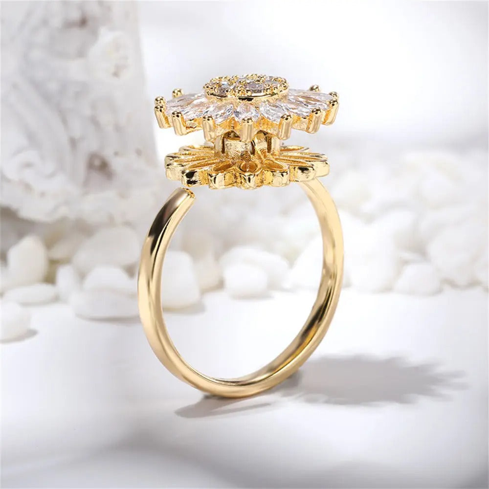 Rotating Sunflower Ring