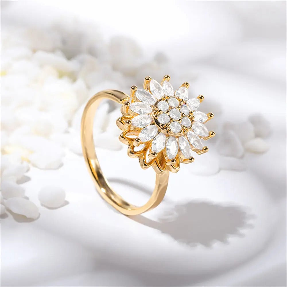 Rotating Sunflower Ring