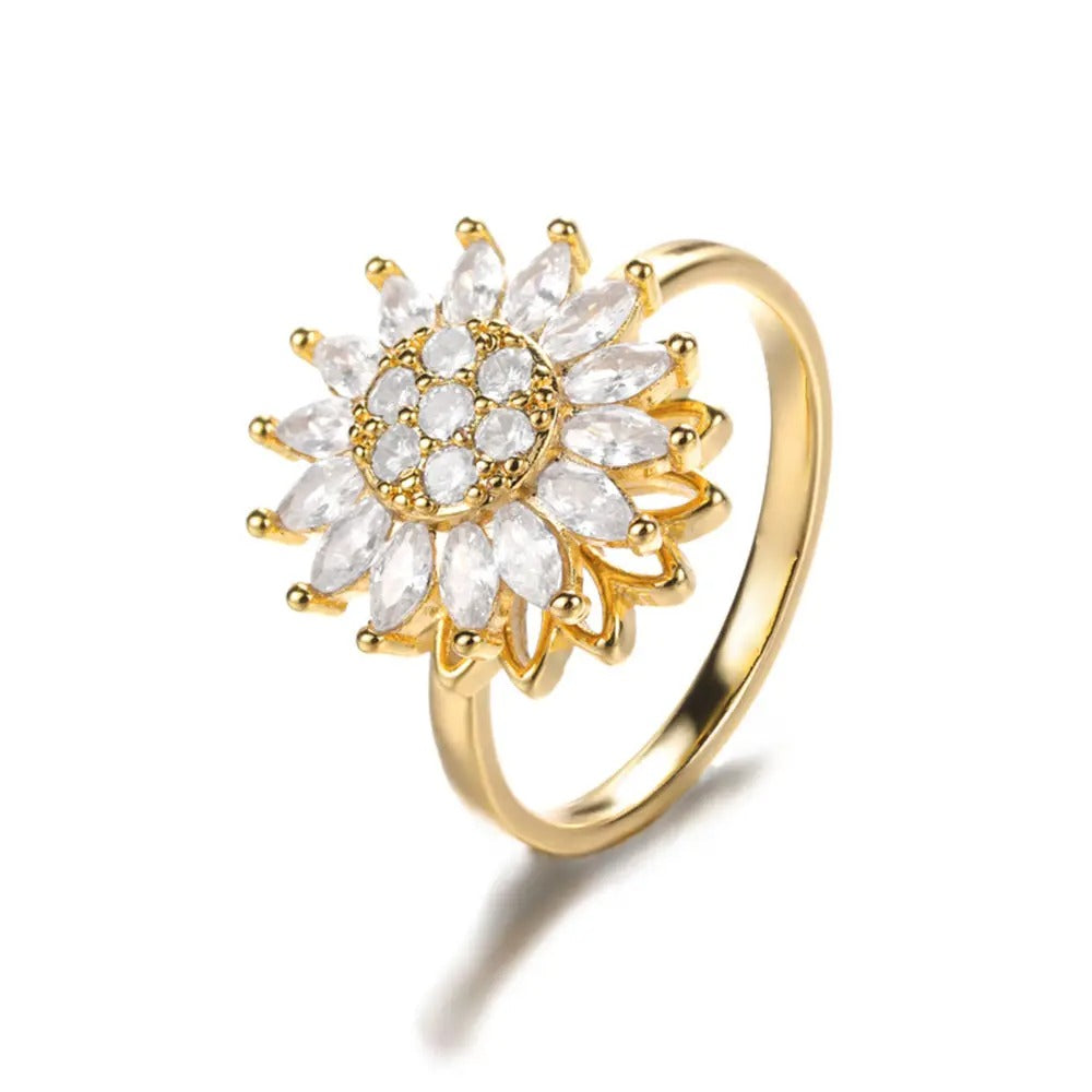 Rotating Sunflower Ring
